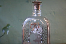Load image into Gallery viewer, Holmegaard Christmas Bottle – 1980s Hand-Painted Glass Decanter with Stopper – 8&quot;
