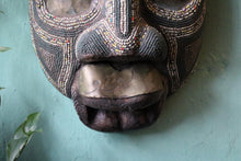 Load image into Gallery viewer, Vintage Cameroonian Beaded Mask – Mid-Century – Metal Eyes &amp; Mouth – 30 × 27 cm
