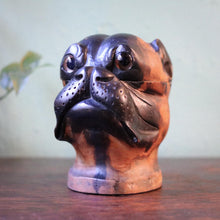 Load image into Gallery viewer, 19th Century Black Forest Carved Pug Dog Inkwell with Glass Eyes
