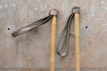 Load image into Gallery viewer, Pair of Vintage Bamboo Ski Poles – Leather Straps &amp; Alloy Baskets – c.1930&#39;s – 123 cm
