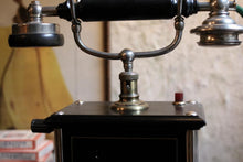Load image into Gallery viewer, Antique C.1900 Black Jydsk Hand Crank Telephone
