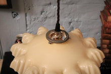 Load image into Gallery viewer, Antique Frilled Glass Pendant Light with Pink Ruffled Edge

