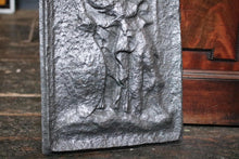 Load image into Gallery viewer, Antique 18th.C Cast Iron Fireback Panel – Classical Figure Relief – 58 x 29cm
