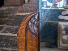 Load image into Gallery viewer, Arts &amp; Crafts Carved Oak Wall Mirror – Arched Plate – c.1900

