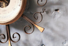 Load image into Gallery viewer, Mid Century Sunburst Iron Barometer With Brass Bezel
