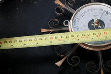 Load image into Gallery viewer, Mid Century Sunburst Iron Barometer With Brass Bezel
