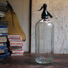 Load image into Gallery viewer, Etched “Vaux – Sunderland” Soda Syphon Bottle with Swallow Motif
