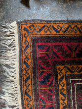 Load image into Gallery viewer, 2&#39;9&quot; x 4&#39;10&quot; - Vintage Afghan Baluch (Baluchi) Tribal Hand-Knotted Wool Rug - Madder Red &amp; Indigo - 84 x 146 cm
