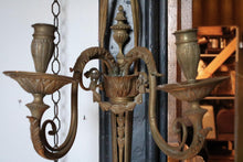 Load image into Gallery viewer, Early 20th.C Louis XVI-Style Cast Brass Two-Arm Candle Sconce With Ribbon &amp; Urn
