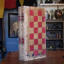 Load image into Gallery viewer, Victorian Book-Form Backgammon &amp; Draughts Set — Faux “Two-Volume” Library Boards — Complete With Counters and Dice
