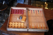 Load image into Gallery viewer, Victorian Book-Form Backgammon &amp; Draughts Set — Faux “Two-Volume” Library Boards — Complete With Counters and Dice
