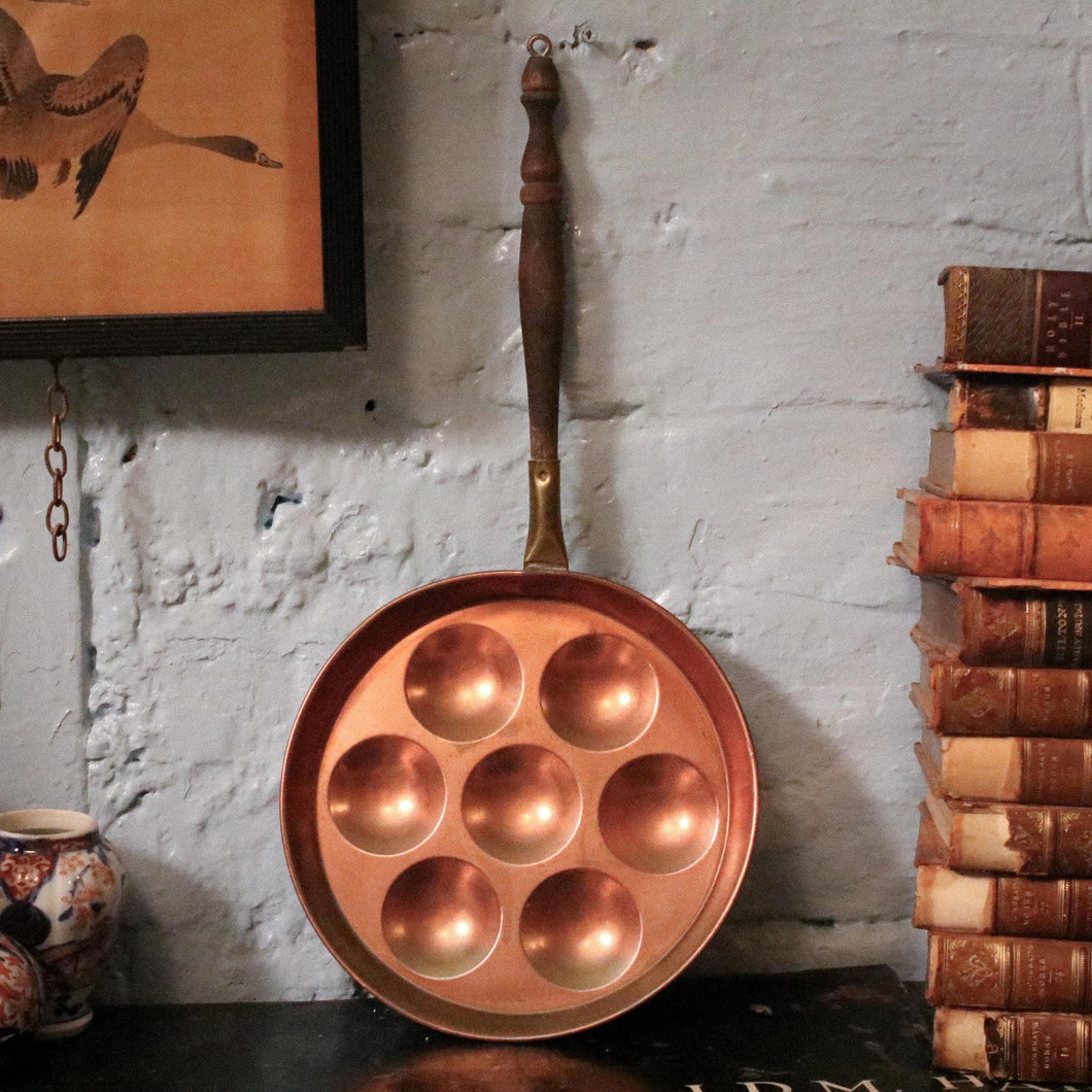 Vintage French Copper Egg Poacher / Escargot Pan