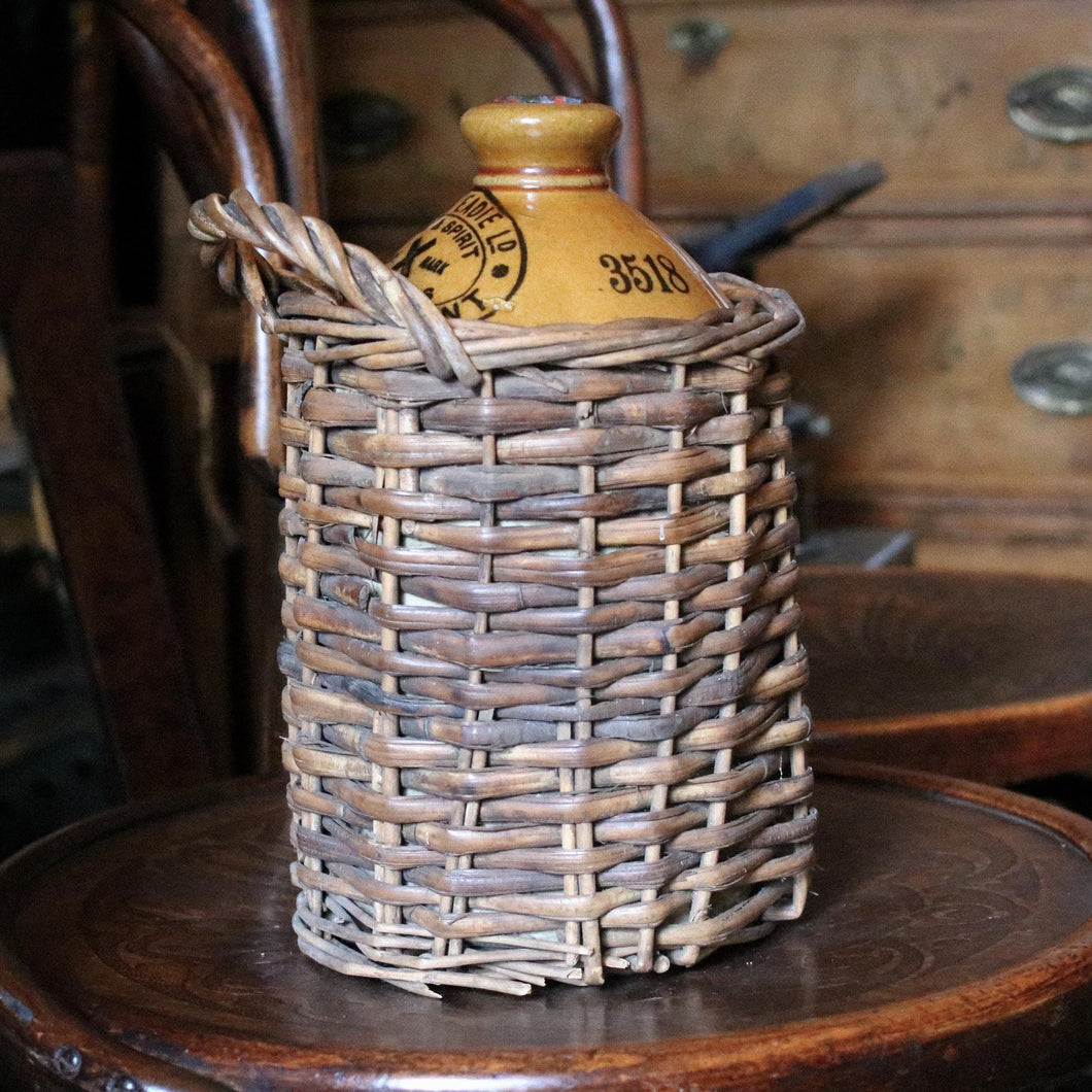 James Eadie Burton-On-Trent Wicker-Cased Stoneware Bottle (2 Qt.) — 28 cm