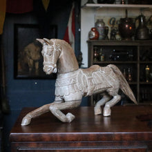 Load image into Gallery viewer, Early 20th.C Indian Large Folk-Art Carved Wooden Horse - 69 × 36 cm
