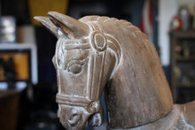 Load image into Gallery viewer, Early 20th.C Indian Large Folk-Art Carved Wooden Horse - 69 × 36 cm
