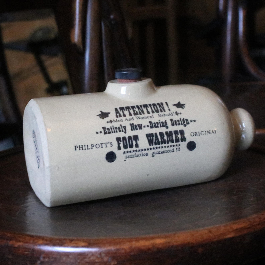 Antique Moira Pottery “Philpott’s Foot Warmer” Stoneware Bottle