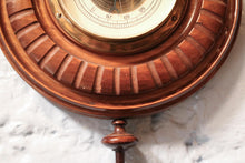 Load image into Gallery viewer, Scandinavian Aneroid Wheel Barometer With Thermometer, Carved Mahogany (C.1900–1920)
