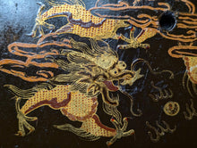Load image into Gallery viewer, Pair Of Chinoiserie Lacquer Dragon Panels – Faux Scroll Form – 23" x 7.75" Each (59 x 20 cm)
