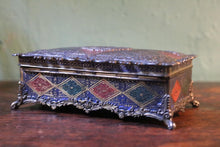 Load image into Gallery viewer, Ornate Enamel Metal Trinket Box / Cigarette Box - C.1920
