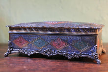 Load image into Gallery viewer, Ornate Enamel Metal Trinket Box / Cigarette Box - C.1920
