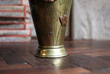 Load image into Gallery viewer, Antique C.1920 Japanese Brass and Copper Vase – Birds &amp; Blossoms
