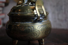 Load image into Gallery viewer, Early 20th-C Japanese Brass Koro Incense Burner With Animal Finial

