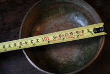 Load image into Gallery viewer, Antique Middle Eastern Hand-Engraved Copper Bowl – Boteh &amp; Calligraphy, 7&quot;
