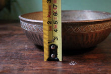 Load image into Gallery viewer, Antique Middle Eastern Hand-Engraved Copper Bowl – Boteh &amp; Calligraphy, 7&quot;

