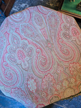 Load image into Gallery viewer, Large Victorian Kashmir-Style Paisley Shawl – Soft Pink &amp; Sage With Pom-Pom Trim - 163 x 163 cm

