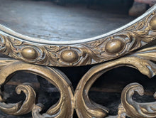 Load image into Gallery viewer, Vintage Rococo-Style Gilt Round Convex Wall Mirror - Scroll Frame - 55 x 49 cm
