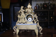 Load image into Gallery viewer, French Figural Spelter &amp; Alabaster Mantel Clock – 35 cm
