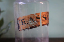 Load image into Gallery viewer, Victorian Apothecary Bottle With Ground Stopper, “T: ASSAFOE…” Label — 24cm
