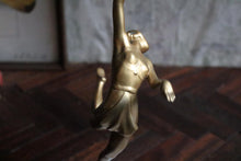 Load image into Gallery viewer, Art Deco Gilt Dancer On White Onyx Pin Tray - C.1930s
