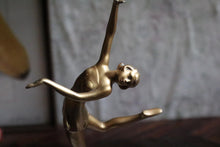 Load image into Gallery viewer, Art Deco Gilt Dancer On White Onyx Pin Tray - C.1930s
