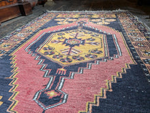 Load image into Gallery viewer, 3&#39;2&quot; x 5&#39;6&quot; - Vintage Anatolian (Turkish) Tribal Hand-Knotted Wool Rug - Saffron, Madder &amp; Indigo - 97 x 167 cm
