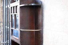 Load image into Gallery viewer, Arts &amp; Crafts Oak Wall Cabinet With Glazed Door And Brass-Gallery Side Shelves, Shaped Backboard, C.1900 (50 × 67 cm)
