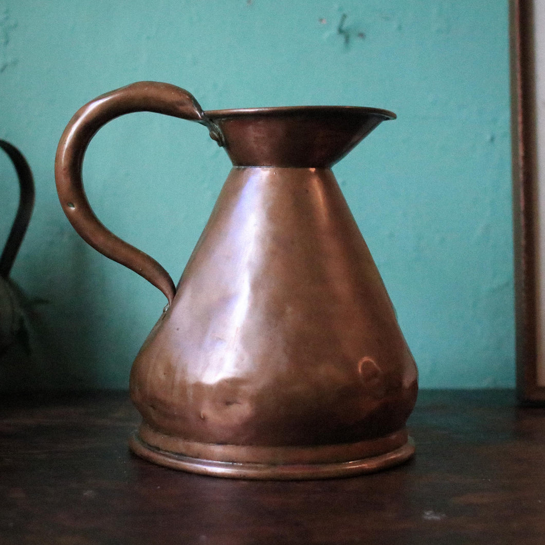Antique Copper Quart Ale Measure With Crowned GR Verification Stamp, c.1920s–30s