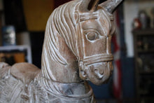 Load image into Gallery viewer, Early 20th.C Indian Large Folk-Art Carved Wooden Horse - 69 × 36 cm
