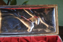 Load image into Gallery viewer, Vintage Japanese Silver-Plated Jewellery Box with Birds &amp; Blossom — Repoussé, Velvet Lined
