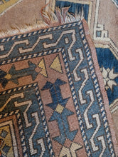 Load image into Gallery viewer, 7&#39;7&quot; x 4&#39;6&quot; - Vintage Anatolian (Oushak) Tribal Hand-Knotted Wool Rug - Dusty Blue &amp; Rose - 232 x 136 cm
