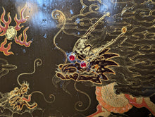 Load image into Gallery viewer, Pair Of Chinoiserie Lacquer Dragon Panels – Faux Scroll Form – 23" x 7.75" Each (59 x 20 cm)
