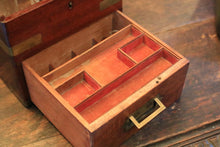 Load image into Gallery viewer, Antique Mahogany Apothecary Chest with Original Glass Bottles and Brass Mounts – 22 x 16 x 19 cm
