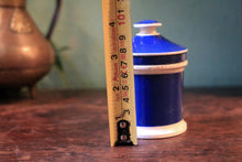 Load image into Gallery viewer, Antique Blue and White Apothecary Opium Jar – “Pil. Plumb.Cu Opio” – 19th Century Chemist Pot
