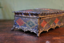 Load image into Gallery viewer, Ornate Enamel Metal Trinket Box / Cigarette Box - C.1920
