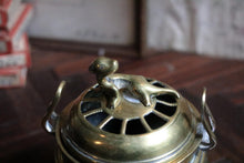 Load image into Gallery viewer, Early 20th-C Japanese Brass Koro Incense Burner With Animal Finial
