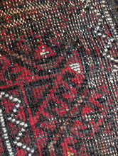 Load image into Gallery viewer, 3&#39;9&quot; x 6&#39;10&quot; – Vintage Afghan Ersari (Turkmen) Hand-Knotted Wool Rug – Brick Red &amp; Indigo – 114 x 208 cm
