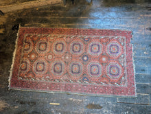 Load image into Gallery viewer, 3&#39;9&quot; x 6&#39;10&quot; – Vintage Afghan Ersari (Turkmen) Hand-Knotted Wool Rug – Brick Red &amp; Indigo – 114 x 208 cm
