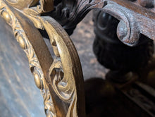 Load image into Gallery viewer, Vintage Rococo-Style Gilt Round Convex Wall Mirror - Scroll Frame - 55 x 49 cm
