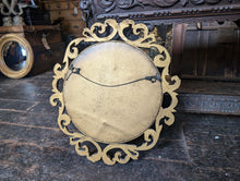Load image into Gallery viewer, Vintage Rococo-Style Gilt Round Convex Wall Mirror - Scroll Frame - 55 x 49 cm
