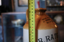 Load image into Gallery viewer, 26cm Stoneware Ginger Beer / Botanical Brewer Bottle — R. Ratcliffe, Thurston Road, Pontypridd, Two-Tone Advertising, c.1890–1910
